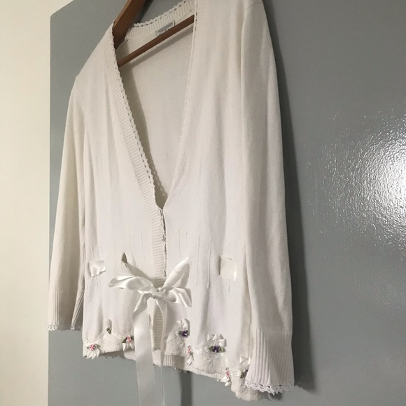 Soft feel no Itch Cotton Cardigan/Top Pretty Vintage classic quality - Picture 5 of 16